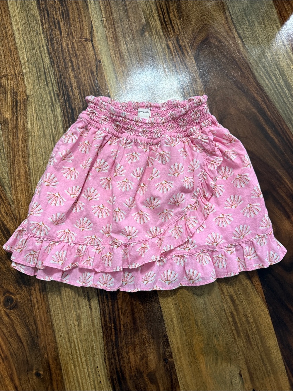 Crewcuts Children's Pink Ruffle Skirt with Shell Print Sz 4/5